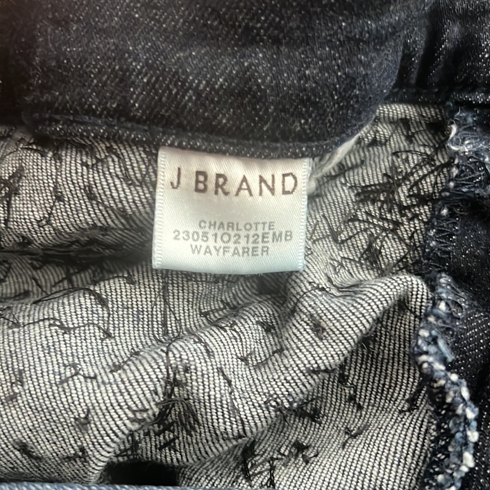 J Brand Charlotte Dark Wash Embellished Bootcut Jeans Denim Size 25 - Picture 9 of 10